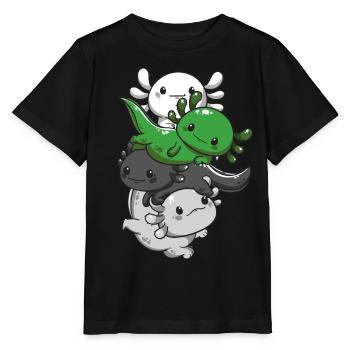 Demiromantischer Stolz Kawaii Axolotl Haufen Demir - Stanley/Stella Kinder T-Shirt MINI CREATOR  - Schwarz - Vorne - Mikhail (115cm)