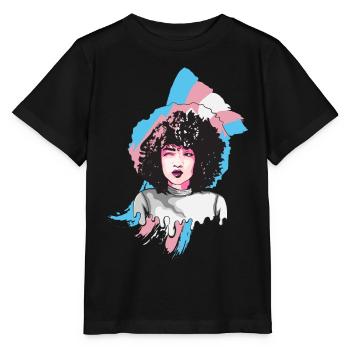 Afro Girl Transgender Flag Black History M - T-shirt bio MINI CREATOR Stanley/Stella Enfant - noir - Devant - Mikhail (115cm)
