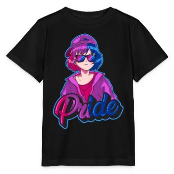 Bisexuell Stolz Bi Japanisch Cool Anime Mädchen Bi - Stanley/Stella Kinder T-Shirt MINI CREATOR  - Schwarz - Vorne - Mikhail (115cm)