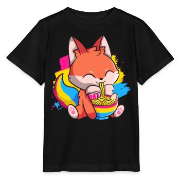 Pansexual Pride Kawaii Fox Ramen Noodles Panse - T-shirt bio MINI CREATOR Stanley/Stella Enfant - noir - Devant - Mikhail (115cm)