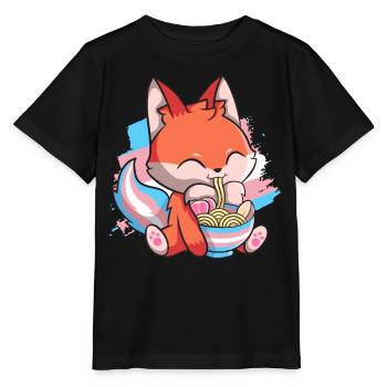 Transgender Pride Kawaii Fox Ramen Noodles Trans - T-shirt bio MINI CREATOR Stanley/Stella Enfant - noir - Devant - Mikhail (115cm)
