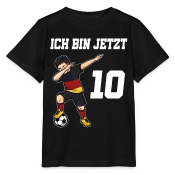 Fußballer 10 Jahre alt Jungen Deutschland Fußball - Stanley/Stella Kinder T-Shirt MINI CREATOR  - Schwarz - Vorne - Mikhail (115cm)