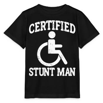 Certificat de paraplégie à handicap paraplégique - T-shirt bio MINI CREATOR Stanley/Stella Enfant - noir - Devant - Mikhail (115cm)