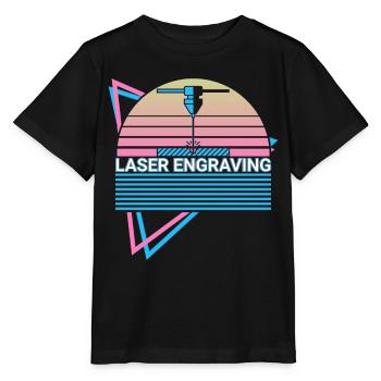 Gravure Laser Rétro - T-shirt bio MINI CREATOR Stanley/Stella Enfant - noir - Devant - Mikhail (115cm)