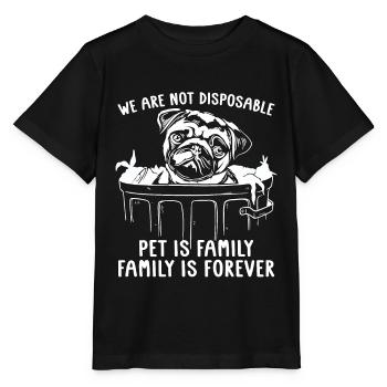 Abandoned Pets We Are Not Disposable Animal Lover - Stanley/Stella MINI CREATOR Kids’ T-Shirt - black - Front - Mikhail (115cm)