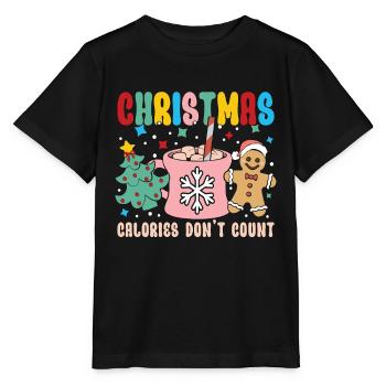Régime faible en glucides Les calories de Noël ne sont pas faibles en glucides - T-shirt bio MINI CREATOR Stanley/Stella Enfant - noir - Devant - Mikhail (115cm)
