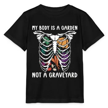 Vegan Diet My Body Is A Garden Vegetarian Meatless - Stanley/Stella MINI CREATOR Kids’ T-Shirt - black - Front - Mikhail (115cm)