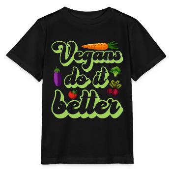 Vegan Diet Vegans Do It Meat Free Vegan Diet Lover - Stanley/Stella MINI CREATOR Kids’ T-Shirt - black - Front - Mikhail (115cm)