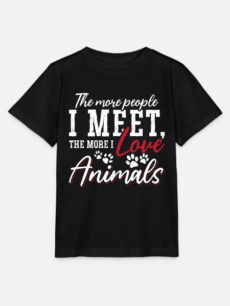 Animal Welfare The More People I Meet Animal Lover - Stanley/Stella Kinder T-Shirt MINI CREATOR  - Schwarz