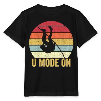 Funny Pole Vaulting Stabhochsprung U-Modus auf Ret - Stanley/Stella Kinder T-Shirt MINI CREATOR  - Schwarz - Vorne - Mikhail (115cm)