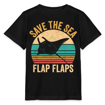 Funny Manta Rays Stingrays Save the Sea - Stanley/Stella MINI CREATOR Kids’ T-Shirt - black - Front - Mikhail (115cm)