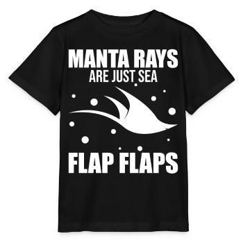 Funny Manta Ray Stingray - Stanley/Stella MINI CREATOR Kids’ T-Shirt - black - Front - Mikhail (115cm)