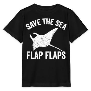 Funny Manta Rays Stingrays Save the Sea - Stanley/Stella MINI CREATOR Kids’ T-Shirt - black - Front - Mikhail (115cm)