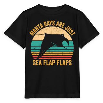 Funny manta rays stingrays are just sea - Stanley/Stella MINI CREATOR Kids’ T-Shirt - black - Front - Mikhail (115cm)
