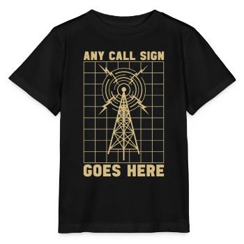 Radio amateur Tout indicatif d’appel va opérateur de tour radio - T-shirt bio MINI CREATOR Stanley/Stella Enfant - noir - Devant - Mikhail (115cm)