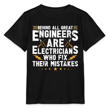 Electronics Repair Behind All Great Repair Worker - Stanley/Stella MINI CREATOR Kids’ T-Shirt - black - Front - Mikhail (115cm)
