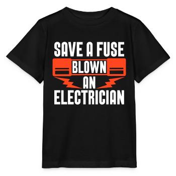 Electronics Repair Save A Fuse Tools Electrician - Stanley/Stella MINI CREATOR Kids’ T-Shirt - black - Front - Mikhail (115cm)