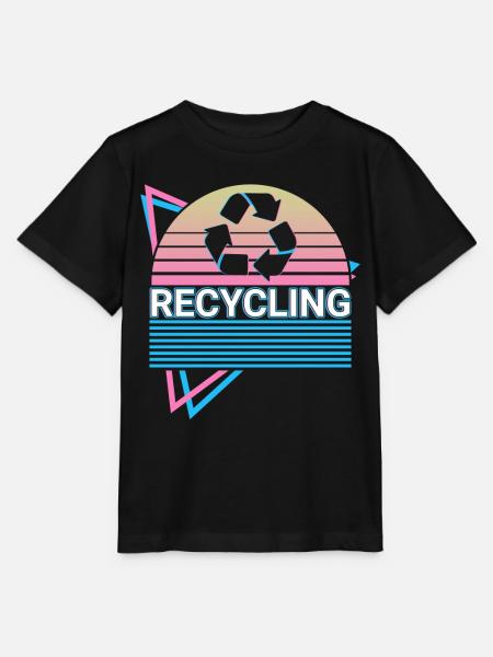 Recycling Recyceln Retro - Stanley/Stella Kinder T-Shirt MINI CREATOR - Schwarz
