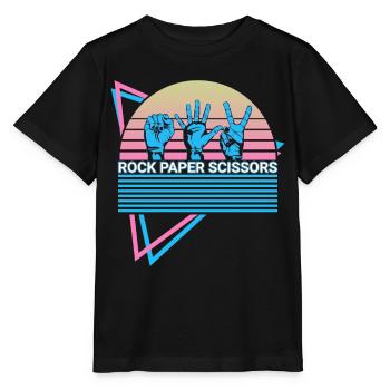 Rock Paper Scissors Retro - Stanley/Stella MINI CREATOR Kids’ T-Shirt - black - Front - Mikhail (115cm)