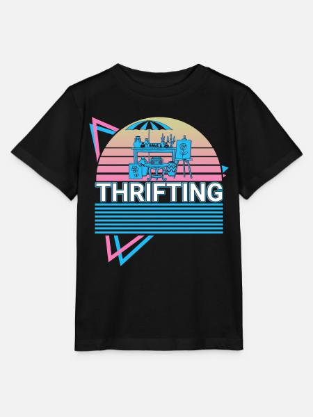 Thrifting Thrifter Retro - Stanley/Stella Kinder T-Shirt MINI CREATOR - Schwarz