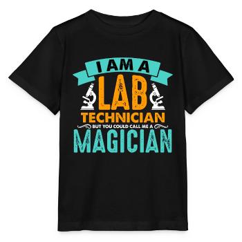 Technicien de laboratoire Je suis un technicien de laboratoire mais un scientifique - T-shirt bio MINI CREATOR Stanley/Stella Enfant - noir - Devant - Mikhail (115cm)