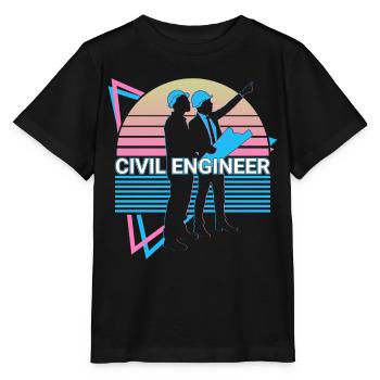 Ingénieur civil Génie civil Rétro - T-shirt bio MINI CREATOR Stanley/Stella Enfant - noir - Devant - Mikhail (115cm)