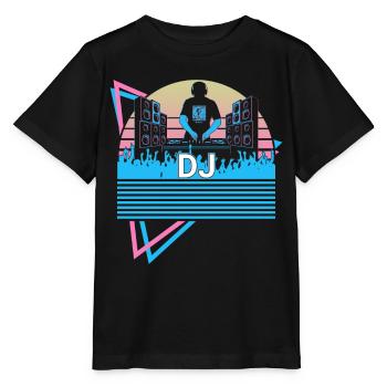 Dj Disc Jockey Retro - Stanley/Stella Kinder T-Shirt MINI CREATOR  - Schwarz - Vorne - Mikhail (115cm)