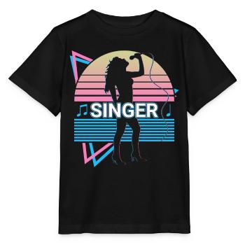 Chanteur Chant Rétro - T-shirt bio MINI CREATOR Stanley/Stella Enfant - noir - Devant - Mikhail (115cm)