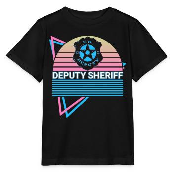 Shérif adjoint Rétro - T-shirt bio MINI CREATOR Stanley/Stella Enfant - noir - Devant - Mikhail (115cm)
