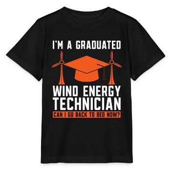 Wind Turbine Tech I'm A Graduated Wind Electricity - Stanley/Stella Kinder T-Shirt MINI CREATOR  - Schwarz - Vorne - Mikhail (115cm)