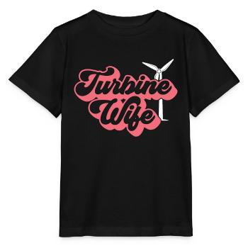 La femme de la technologie éolienne aime l’énergie verte - T-shirt bio MINI CREATOR Stanley/Stella Enfant - noir - Devant - Mikhail (115cm)