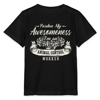 Animal Officer Pardon My Awesomeness Enforcement - Stanley/Stella MINI CREATOR Kids’ T-Shirt - black - Front - Mikhail (115cm)