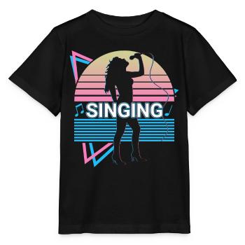 Chant Chanteur Retro - T-shirt bio MINI CREATOR Stanley/Stella Enfant - noir - Devant - Mikhail (115cm)