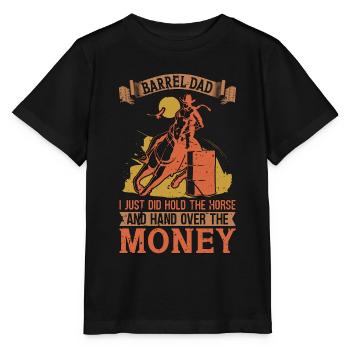 Course de chevaux Barrel Papa I Just Country Horse Racer - T-shirt bio MINI CREATOR Stanley/Stella Enfant - noir - Devant - Mikhail (115cm)