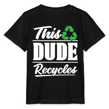 Recycling This Dude Recycles Eco Friendly Recycler - Stanley/Stella Kinder T-Shirt MINI CREATOR  - Schwarz - Vorne - Mikhail (115cm)