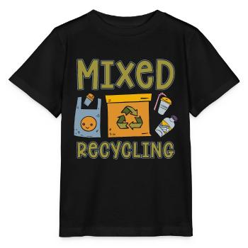 Recycling Mixed Recycling Reuse Go Green Recycler - Stanley/Stella MINI CREATOR Kids’ T-Shirt - black - Front - Mikhail (115cm)