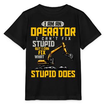 Baggerfahrer Angestellter Geburtstag - Stanley/Stella Kinder T-Shirt MINI CREATOR  - Schwarz - Vorne - Mikhail (115cm)