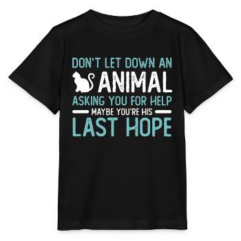 Les animaux abandonnés ne laissent pas tomber un animal sans abri - T-shirt bio MINI CREATOR Stanley/Stella Enfant - noir - Devant - Mikhail (115cm)