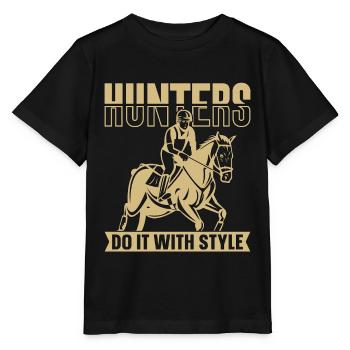Les chasseurs de saut d’obstacles le font avec un cavalier de saut d’obstacles équin - T-shirt bio MINI CREATOR Stanley/Stella Enfant - noir - Devant - Mikhail (115cm)
