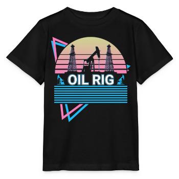 Oil platform Retro - Stanley/Stella MINI CREATOR Kids’ T-Shirt - black - Front - Mikhail (115cm)