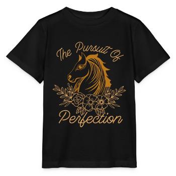 Dressage La poursuite de la perfection Cheval de dressage - T-shirt bio MINI CREATOR Stanley/Stella Enfant - noir - Devant - Mikhail (115cm)