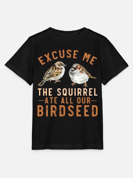 Spatz Vogelfutterhaus Garten Eichhörnchen Problem - Stanley/Stella Kinder T-Shirt MINI CREATOR - Schwarz