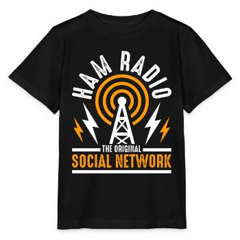 Ham Radio The Original Social Network Radio Tower - Stanley/Stella Kinder T-Shirt MINI CREATOR  - Schwarz - Vorne - Mikhail (115cm)