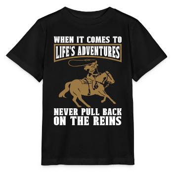 Steer Wrestling quand il s’agit de rodéo Team Roping - T-shirt bio MINI CREATOR Stanley/Stella Enfant - noir - Devant - Mikhail (115cm)