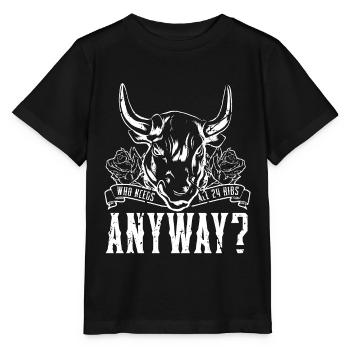 Steer Wrestling qui a besoin des 24 côtes mollet Roping - T-shirt bio MINI CREATOR Stanley/Stella Enfant - noir - Devant - Mikhail (115cm)