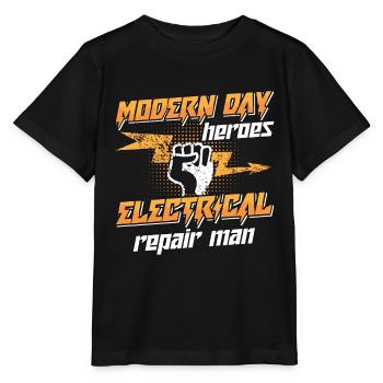 Electronics Repair Modern Day Heroes Repair Worker - Stanley/Stella MINI CREATOR Kids’ T-Shirt - black - Front - Mikhail (115cm)