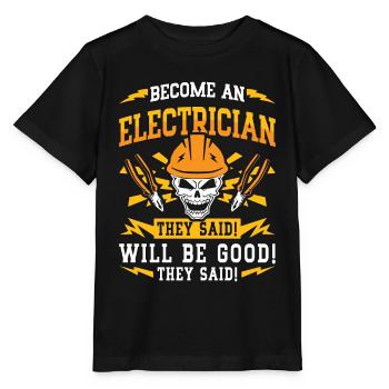 Réparation électronique Devenez un électricien réparation - T-shirt bio MINI CREATOR Stanley/Stella Enfant - noir - Devant - Mikhail (115cm)