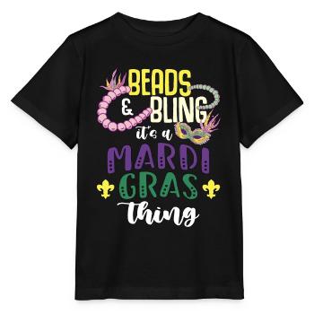 Perles de perles et Bling C’est un perlateur de bijoux perlé - T-shirt bio MINI CREATOR Stanley/Stella Enfant - noir - Devant - Mikhail (115cm)