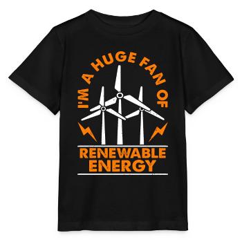 Technologie des éoliennes Je suis un grand fan de l’énergie renouvelable - T-shirt bio MINI CREATOR Stanley/Stella Enfant - noir - Devant - Mikhail (115cm)