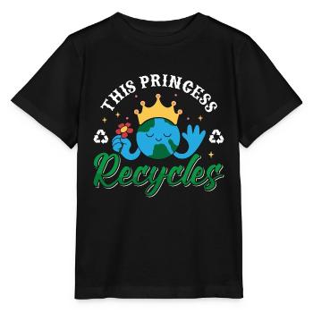 Recycling This Princess Recycles Go Green Recycler - Stanley/Stella MINI CREATOR Kids’ T-Shirt - black - Front - Mikhail (115cm)